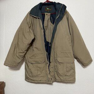 Field & Stream - HOODED Winter Parka Jacket Lined Men’s XL Tan/Blue  With Hood